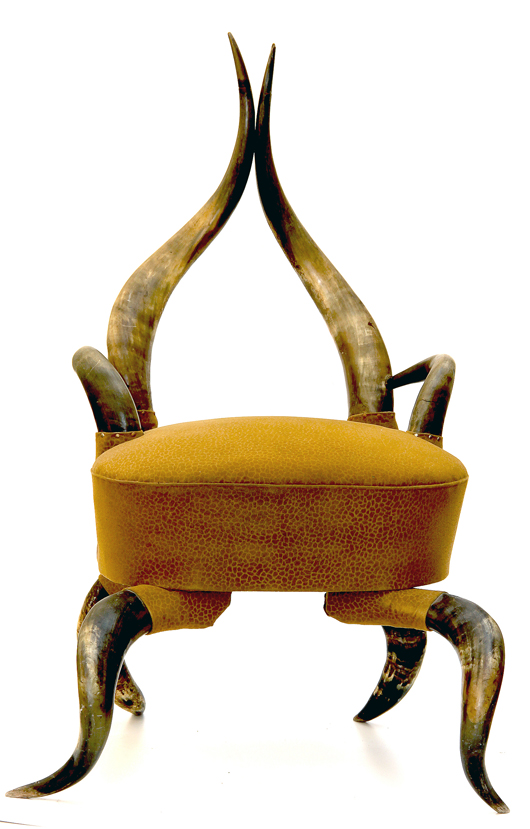 A buffalo horn chair, Italian, circa 1920-30, for sale with Galerie Arabesque at £2,800 ($4,500) at Esher Hall Antiques and Fine Art Fair at Sandown Racecourse from Oct. 11-13. Image courtesy of Galerie Arabesque.
